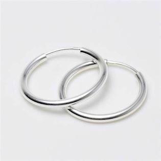 Silver creol earrings Ø 20 mm and 2,0 mm thick, model 2926615