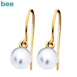 Pearl Hook Earrings, 9 ct and 5,5 mm fresh wather pearls
