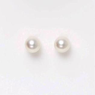 8 carat gold studs with cultured pearls, 5-5,5 mm