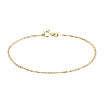 Panser Facet - 14 kt Guld armbånd, 1,3 mm bred, længde 17 cm