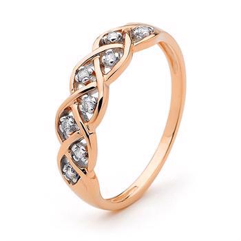 Rose gold ring - with 8 genuine diamonds
