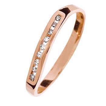 Rose gold diamond ring with 9 pcs 0,01 ct diamonds
