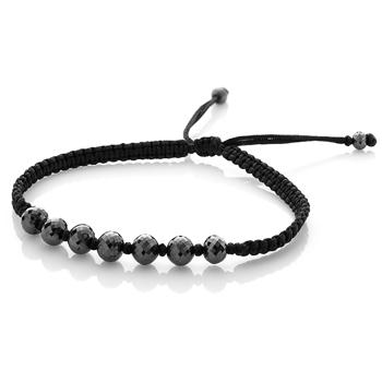 Studded black diamond bracelet with 15.00 ct black facet diamond beads