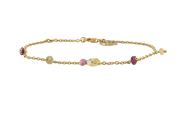 Gold Plated Bracelet - Tinted Heart