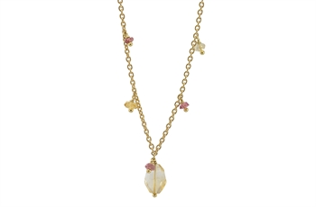 Gold Plated Necklace - Tinted Heart