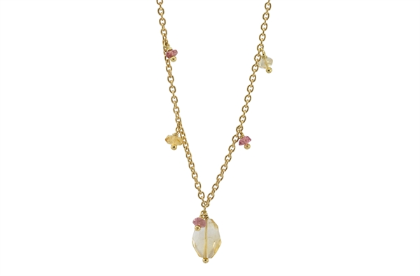 Gold Plated Necklace - Tinted Heart
