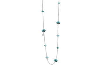 Silver necklace, turquoise - Minetta