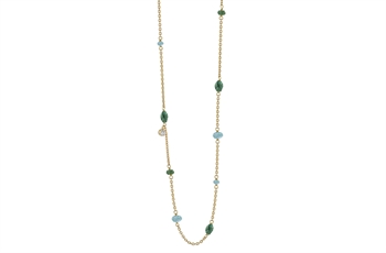 Gold Plated Necklace, onyx - Minetta