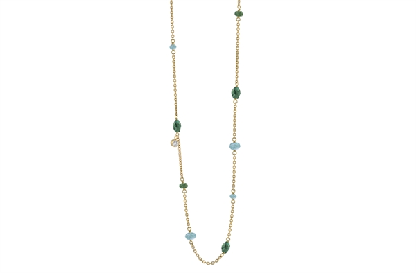 Gold Plated Necklace, onyx - Minetta