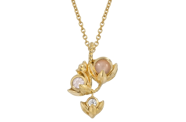 Gold Plated Necklace - Water Lily