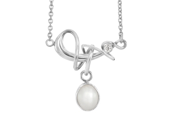 Silver necklace - Winding White