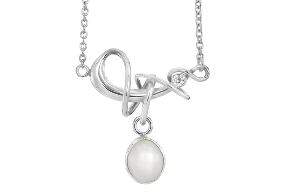 Silver necklace - Winding White