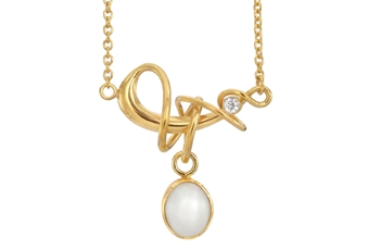 Gold-plated necklace - Winding White