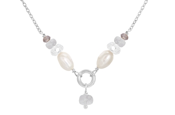 Silver necklace, crystal - Cordelia