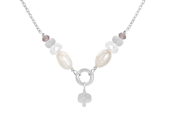 Silver necklace, crystal - Cordelia