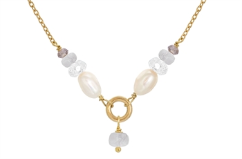Gilded necklace, crystal - Cordelia