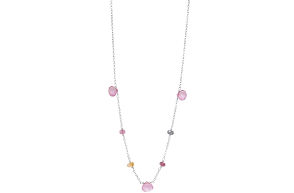 Sølv collier, turmalin - Drops