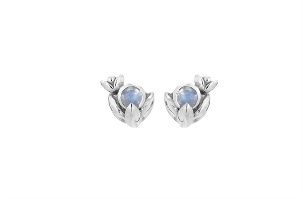 Silver stud earrings - Water Lily