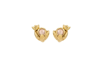 Gold Plated Stud Earring - Water Lily
