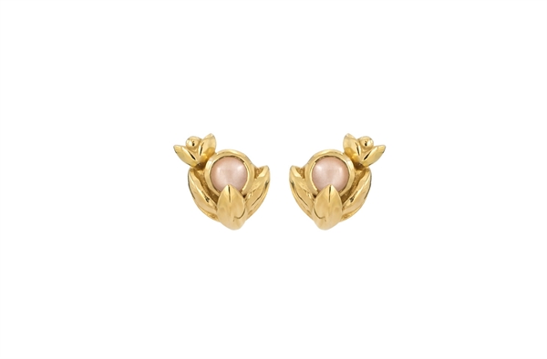 Gold Plated Stud Earring - Water Lily