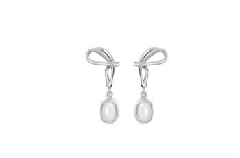 Silver Ear Stud - Winding White