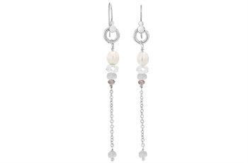 Silver earrings, crystal - Cordelia