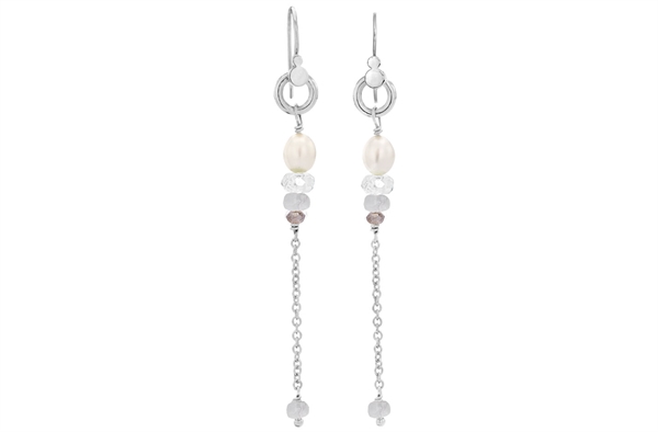Silver earrings, crystal - Cordelia