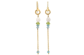 Gold-plated earring, peridot - Cordelia