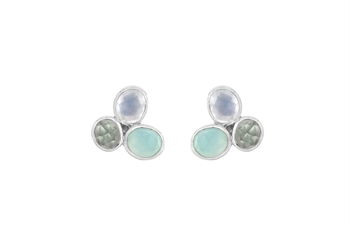 Silver stud earring - Ocean Crush