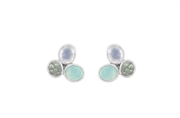 Silver stud earring - Ocean Crush