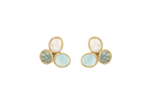 Gold Plated Ear Stud - Ocean Crush