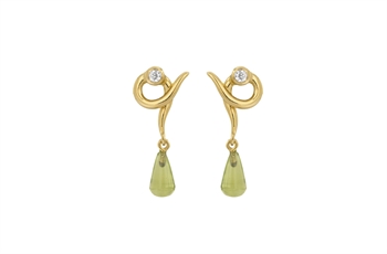 Gold Plated Ear Stud - Rainforest Dew