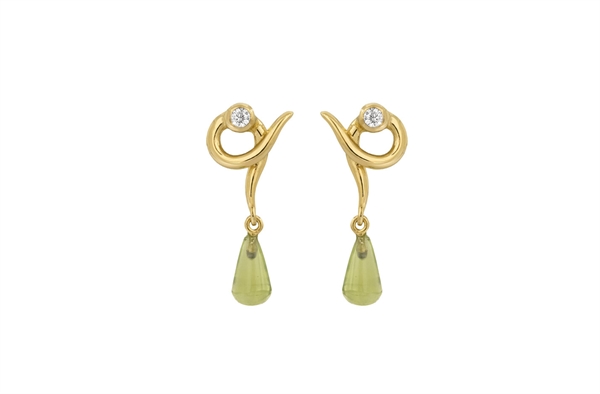 Gold Plated Ear Stud - Rainforest Dew