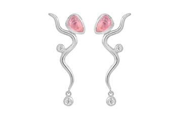 Silver Earrings - Pink Willow