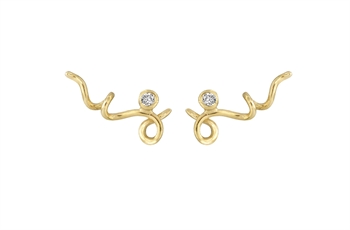 Gold ear stud - Sweet Twist