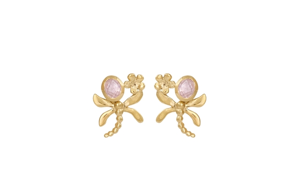 Gold Plated Ear Stud - Dragonfly