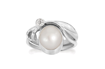 Silver ring - Winding White