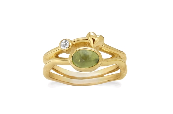 Gold Plated Ring - Rainforest Dew