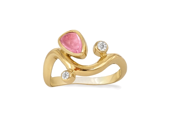 Gold plated ring - Pink Willow
