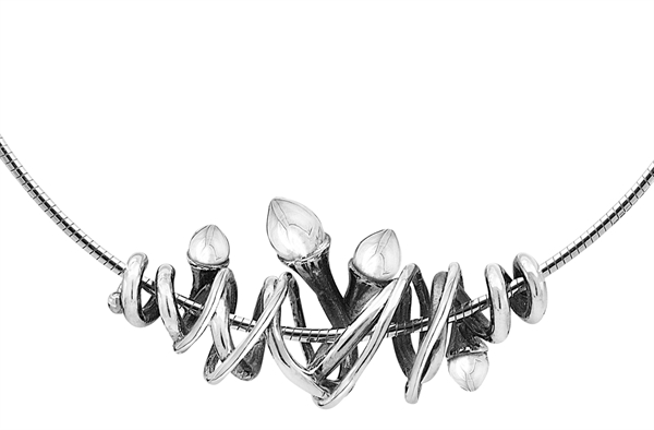 Silver necklace - Climbing Rose