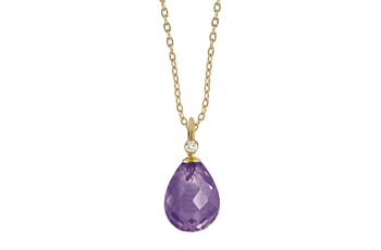 Gold necklace, amethyst - Contessa