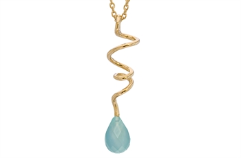 Gilded necklace, chalcedony - Soft Line