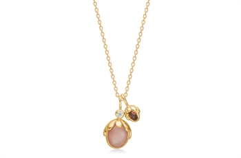 gp collier - peach moonstone, zirconia