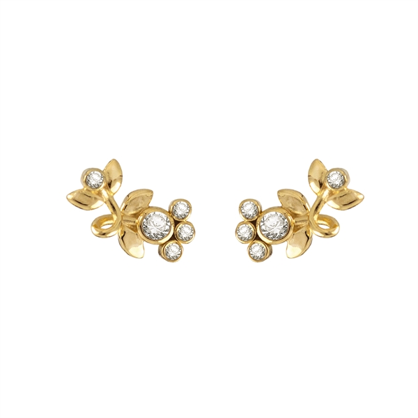 Gold Plated Ear Stud - Adorable Lace