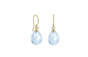 Gold earrings, blue topaz - Contessa