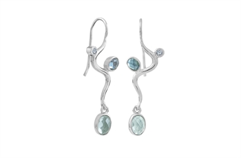 Sølv ørehænger  - Blend of Blue