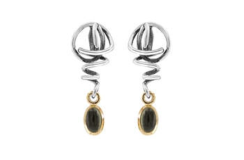 Silver Stud Earrings - Moss