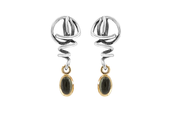 Silver Stud Earrings - Moss