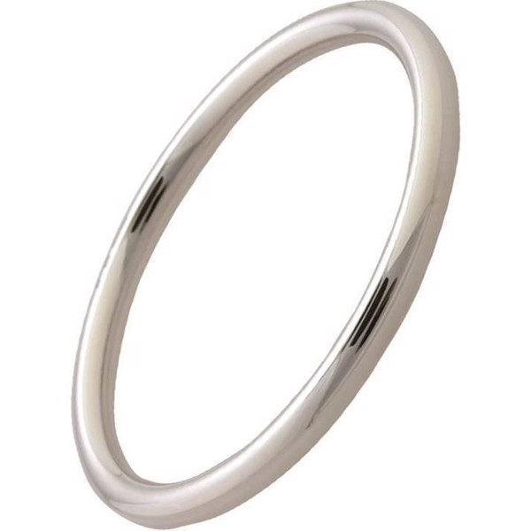 Solid sterling silver bangle, 2.0 mm wire/65 mm diameter