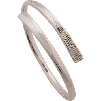 Randers Sølv - open sterling silver 6.0 mm bangle with pattern on the tip
